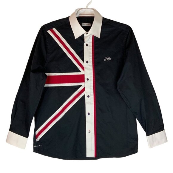 John Lennon by English Laundry Union Jack Mens Shirt XL 17.5/18 Limited Edition - Picture 1 of 10